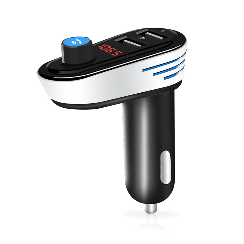 JaJaBor Bluetooth Car Kit Handsfree Calling FM Transmitter Wireless A2DP Noise Reduction MP3 Player with LED Lighting Circle | Автомобили