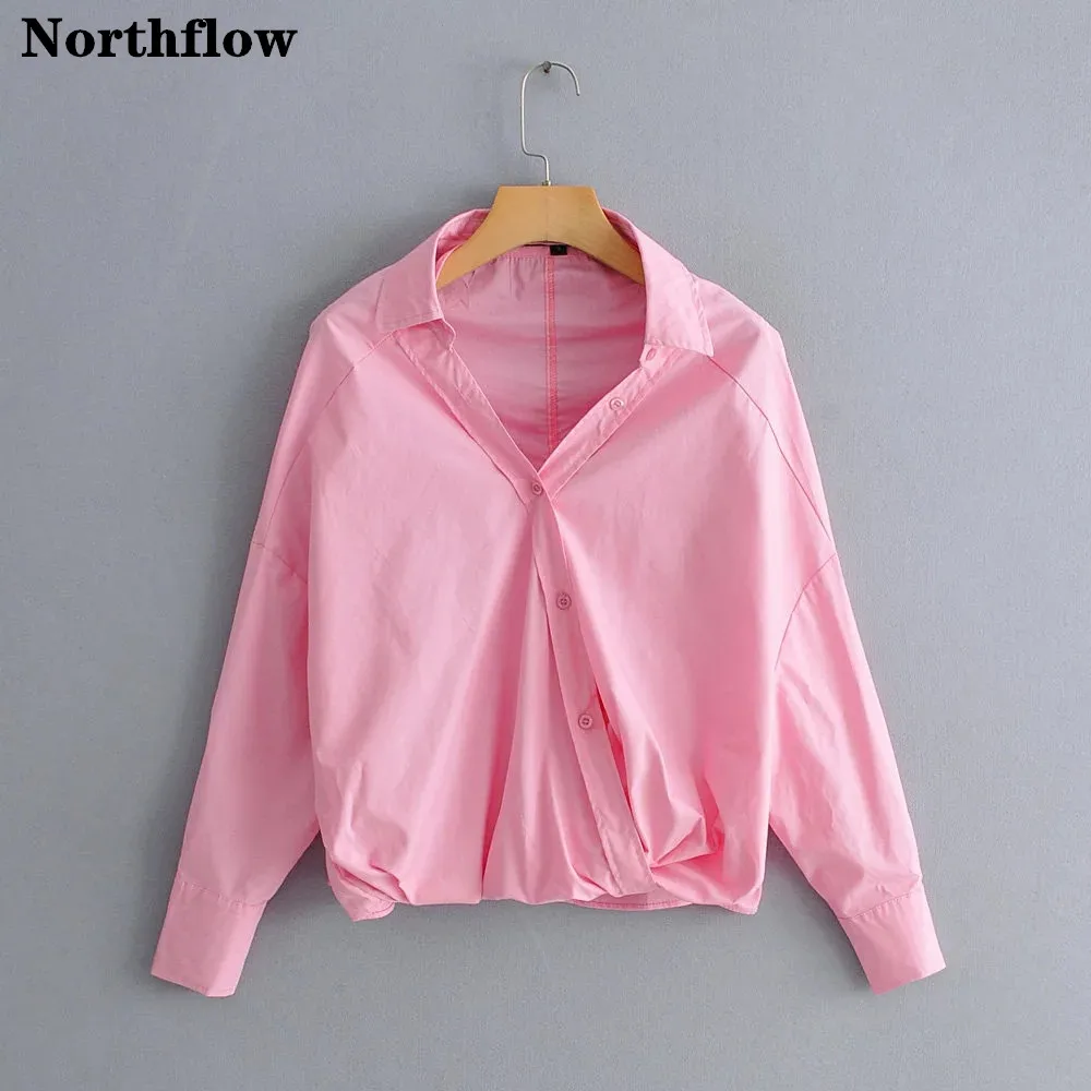 Northflow 2019 blusas mujer de moda кимоно однотонный розовый обычный без блузки женская блузка