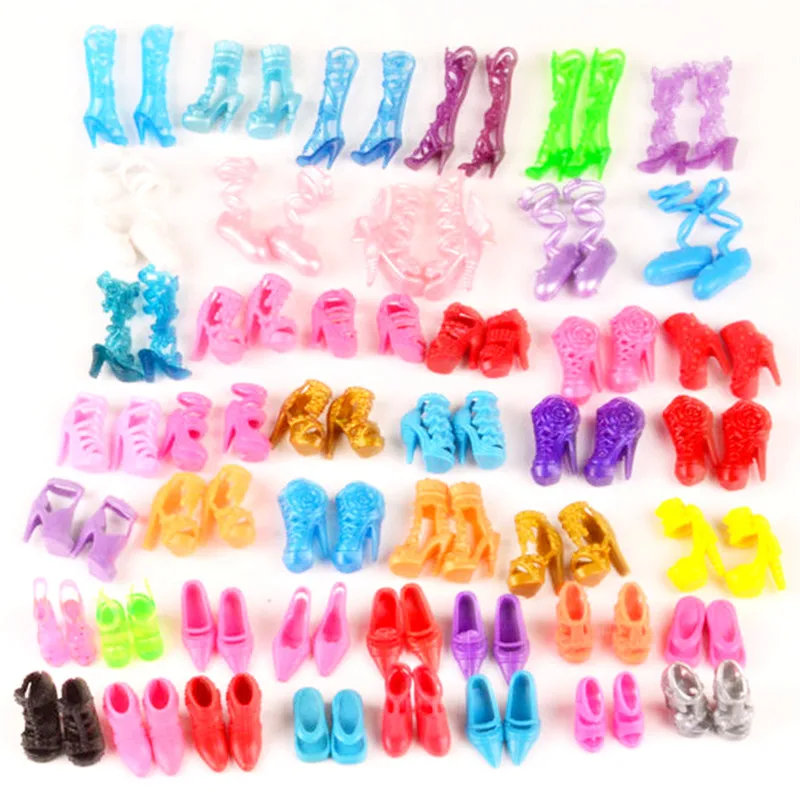 10/16/20/40pairs/packs Randomly Picked Colorful Assorted Fashion Heels Sandals Boots Shoes For Dolls Accessories Baby Toys Gift | Игрушки и