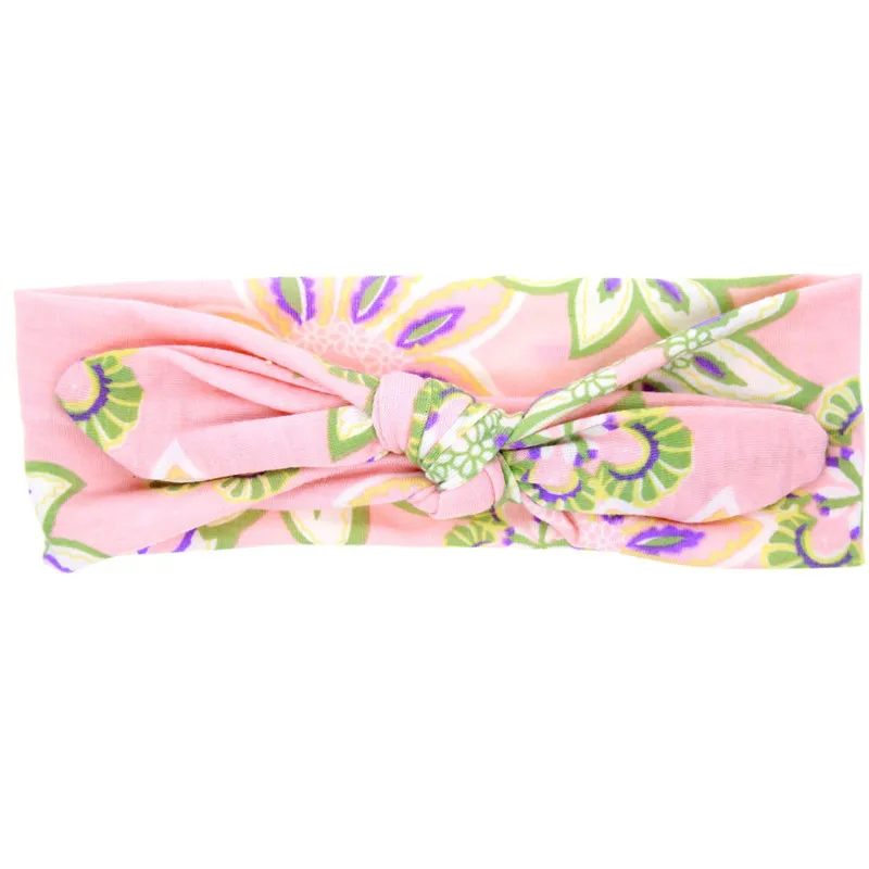 KLV HairBands For Girls 2017 Hot Selling New Fashion Kids Baby Rabbit Printing Ears Elastic Flowers Bowknot Headband | Детская одежда и
