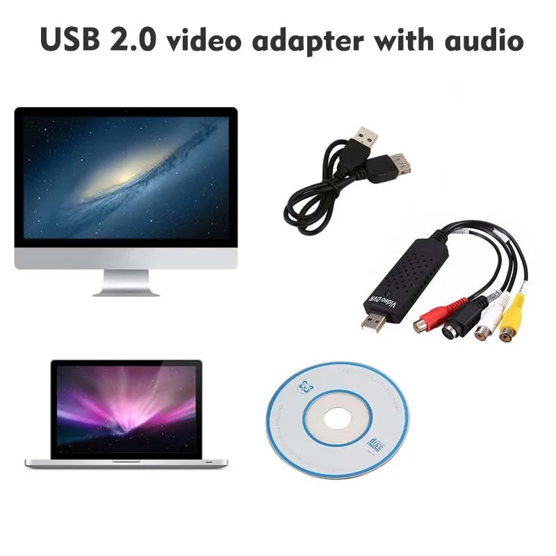 USB 2 0 захвата 4 канала видео ТВ DVD VHS захват карта адаптера цифровой видеозаписи (DVR)