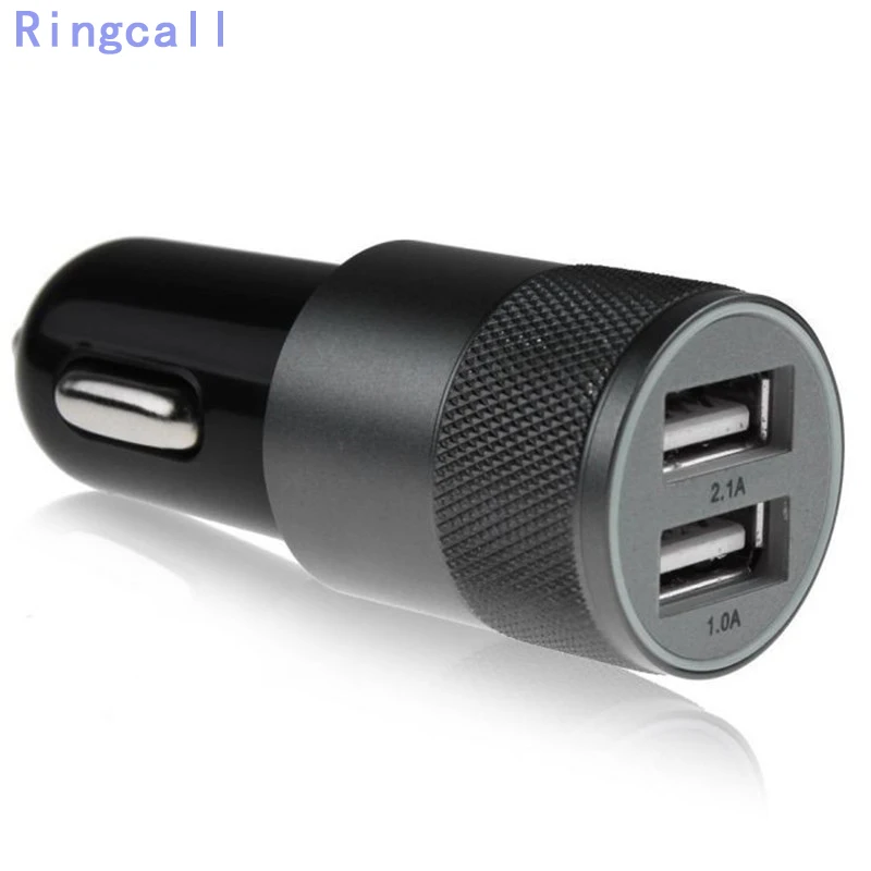 2.1A 1A алюминиевый сплав 2 USB порта универсальное автомобильное зарядное