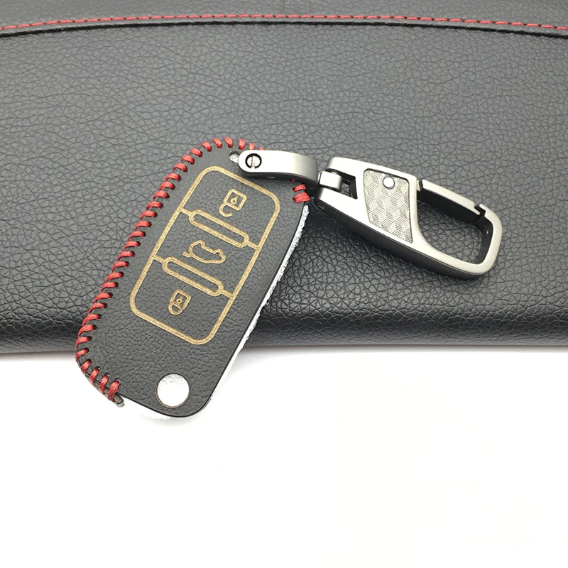 Кожаный чехол для автомобильного ключа Volkswagen Golf 4 5 6 Bora POLO Passat B5 B6 Skoda Superb Octavia Fabia SEAT