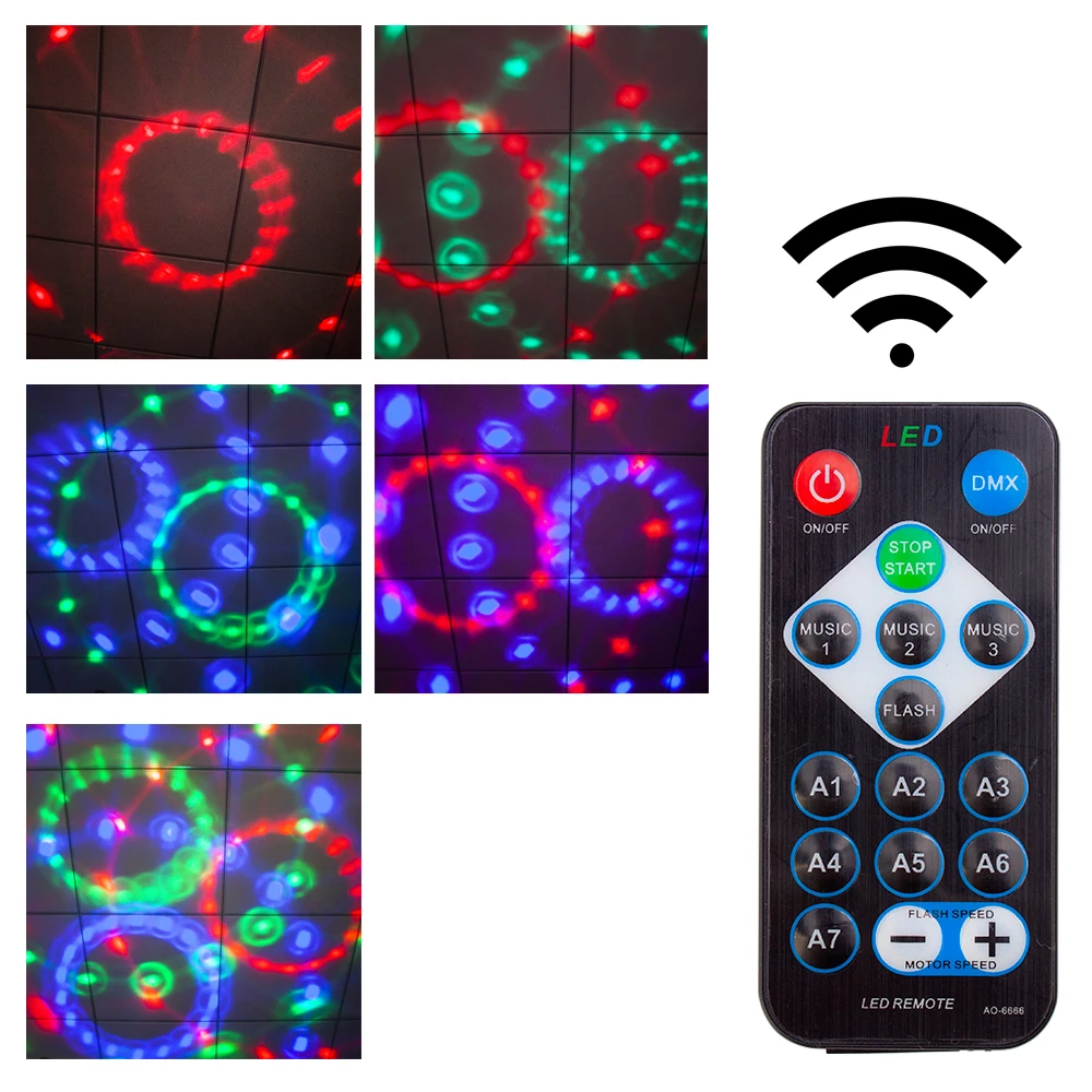 7 видов цветов DJ диско шар Lumiere 3 Вт звуковая активация лазерный проектор RGB