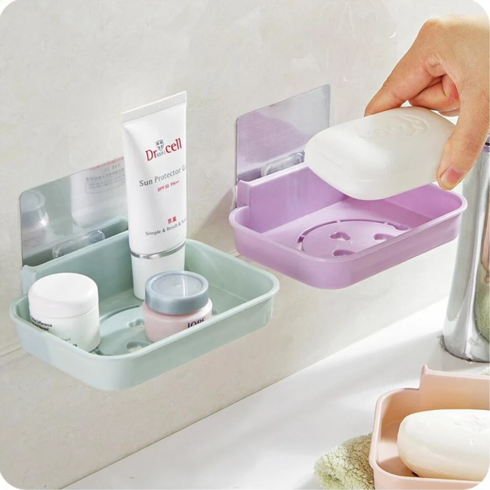 Может несущих 5 кг PP Ванная комната сильный присоски мыльница с водоотводом