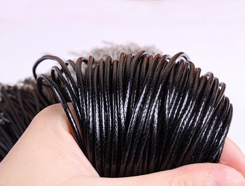 50 шт 45 см Черный Коричневый Кожаный Воск веревка шнур ожерелье цепь DIY ремень Омар