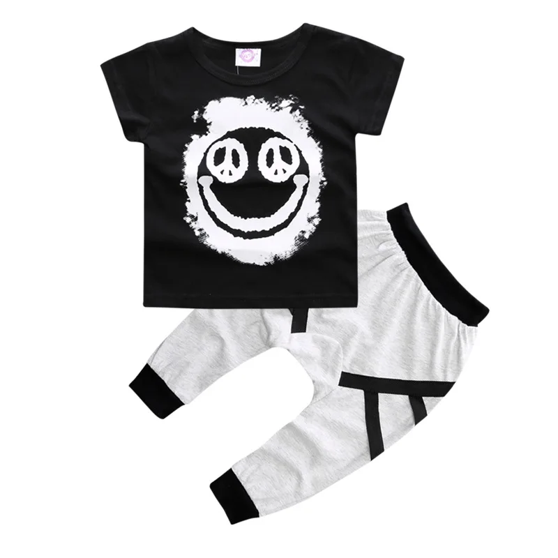 New Fashion Brand Summer Baby Girls Boy Clothing Sets Short-sleeved Cotton T-shirt Top+Pants Boys Girl Clothes Infant Suits | Детская