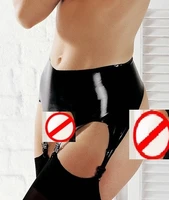 latex shorts with suspenders sling stockings garter belt