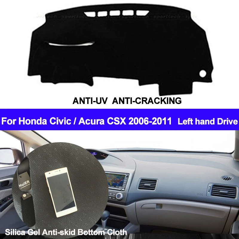 Силиконовый нескользящий коврик TAIJS для приборной панели Honda Civic Acura CSX 2006 2007 2008 2009