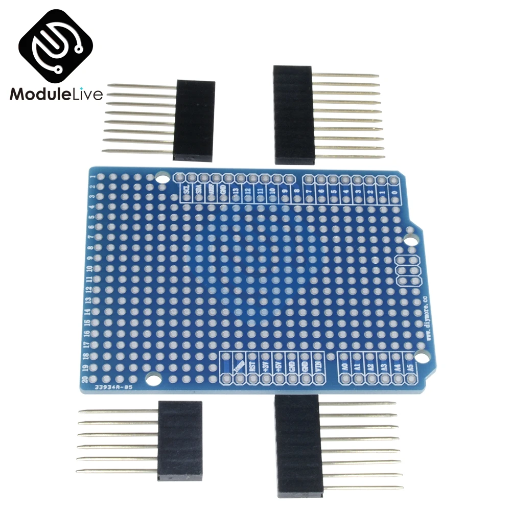 Один прототип печатной платы для Arduino UNO R3 ATMEGA328P щит макетная плата Protoshield DIY FR-4 2,54 мм шаг 2 мм Шаг отверстия