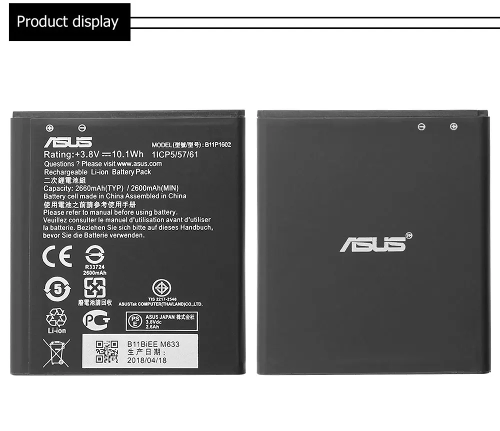 ASUS сменный аккумулятор для телефона B11P1602 2400 мАч для Asus Zenfone Go " ZB500KL X00AD X00ADC X00ADA Бесплатные инструменты