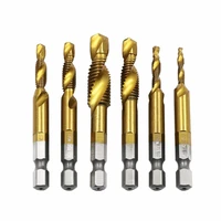 6pcs high speed steel spiral pointed taps hss 4341 tapping thread forming tap drill bits metric spiral fluted machine screw tap