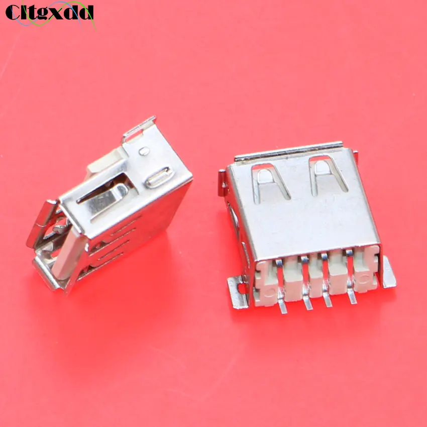

cltgxdd 10PCS USB 2.0 jack connector , 4 pin Type A female socket 180degree DIP
