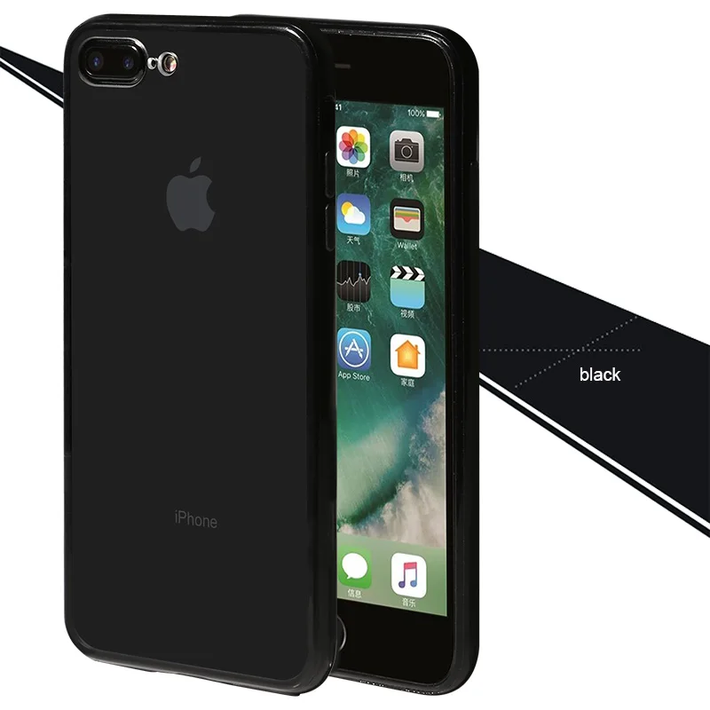 Чехол для телефона с рамкой ярких цветов iPhone XS Max X XR SE 2020 6 S 6Plus 7 8 8Plus Прозрачный