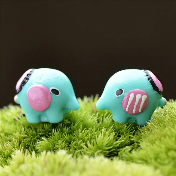 4 шт случайный цвет микро пейзаж милый мультфильм животных смолы DIY Сад украшения дома фигурки миниатюры - Цвет: 22
