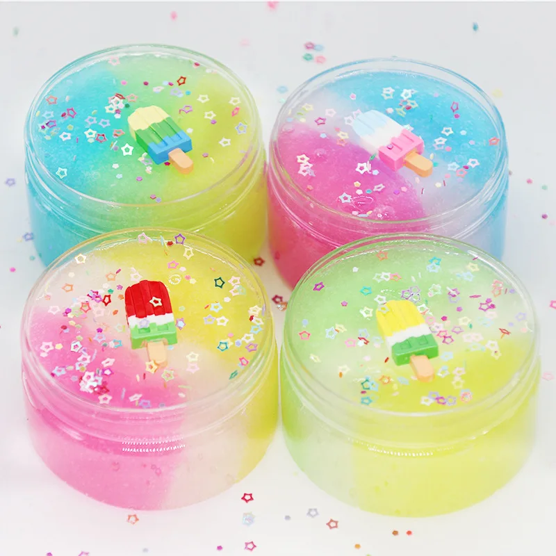 Fluffy Slime Color Ice Cream Cloud Star Slime Modeling Clay Rainbow Slime Toy For Children Antistress Lizun Additives for Slices