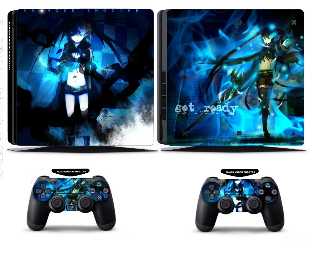 Черная наклейка Rock 213 PS4 Slim Skin Виниловая для Sony PlayStation 4 и 2 контроллера|rock stickers|sony