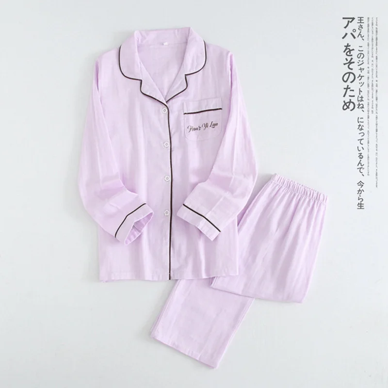 Новинка пижама из 100% хлопка женские пижамные комплекты для пар весенняя одежда