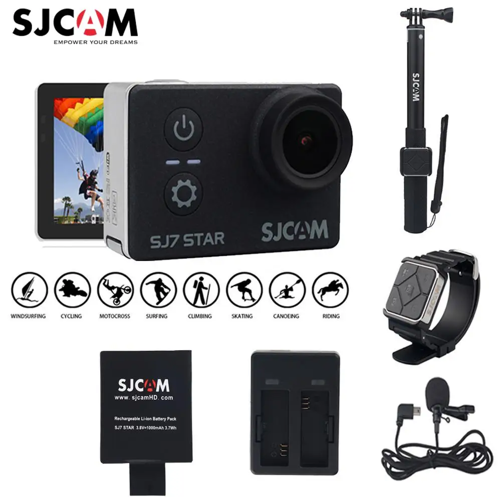 SJCAM SJ7 Star оригинальный 4 к 30fps Ultra HD Экшн камера Ambarella A12S75 2 0 &quotсенсорный экран 30 м