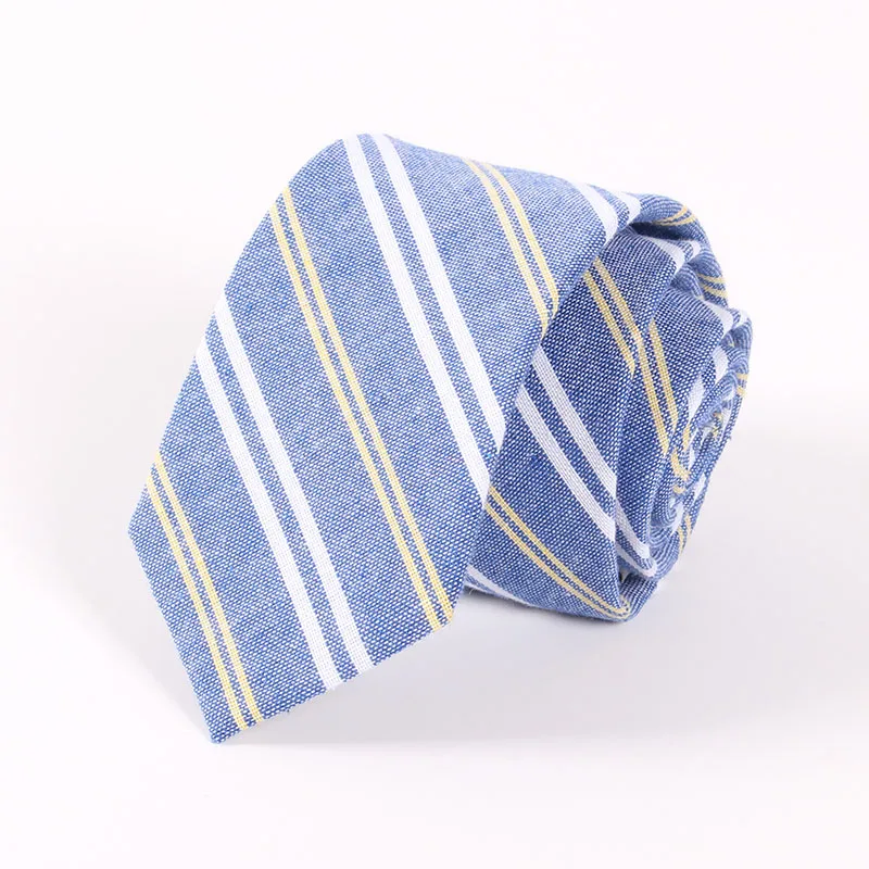 

Cotton Ties for Men Classic StripED Necktie Brand Business Neck Tie Casual Men's Suit Tie Slim 6.5cm Gravatas Men Accessories