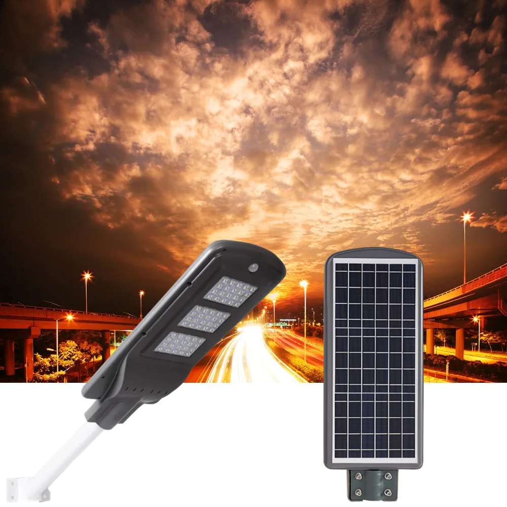 Waterproof Solar Light 20w 40w 60w LED solar street light Outdoor IP65 PIR sensor Smart changes led 50mm interface | Освещение