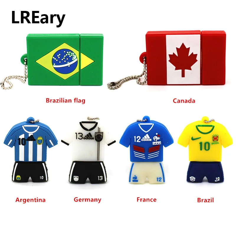 Fine jersey soccer series флеш накопитель USB 2 0 4 ГБ 8 16 32 64 U disk flag Pendrive|USB флэш-накопители| |
