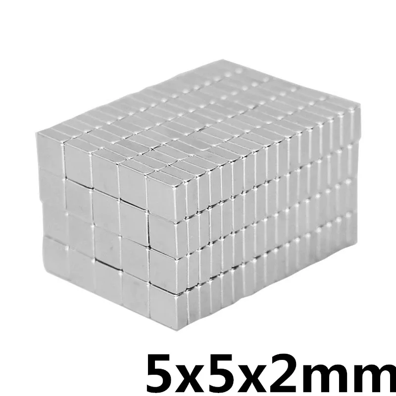 50 шт. 5x5x2 мм N35 Сильный квадратный неодимовый редкоземельный магнит 5*5*2 неодимовые