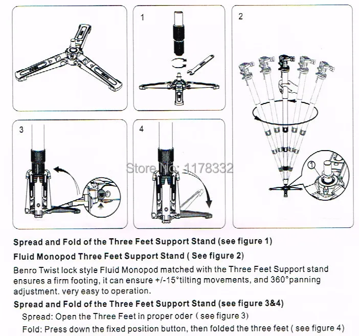 free shipping universal Stand Three Feet Monopod Support Base For Camera Camcorde | Электроника