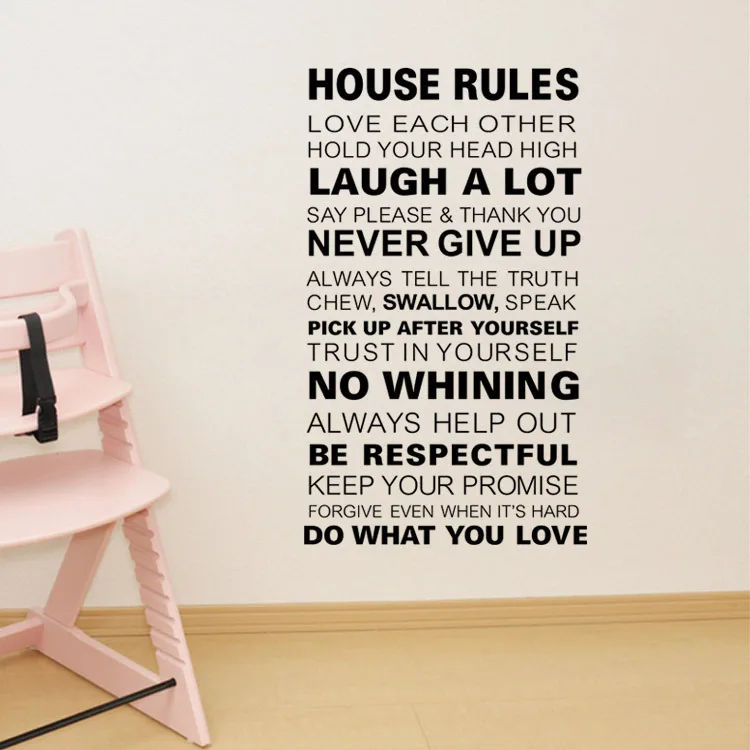 Съемные Виниловые наклейки Правила Дома для гостиной|quote wall decal|wall decalshouse rules |