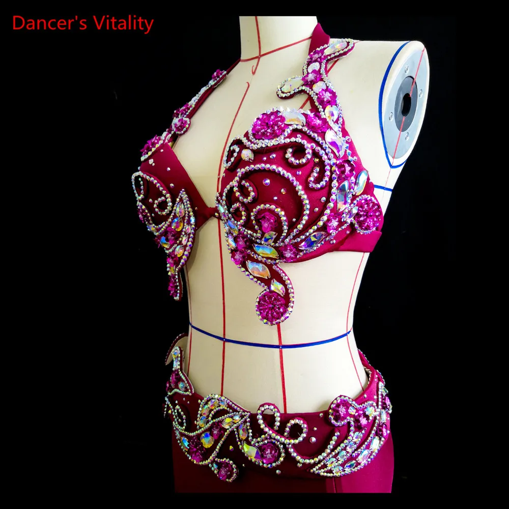 НОВАЯ одежда для танца живота! Женщины Performance Show Set Bellydance Роскошный бюстгальтер +