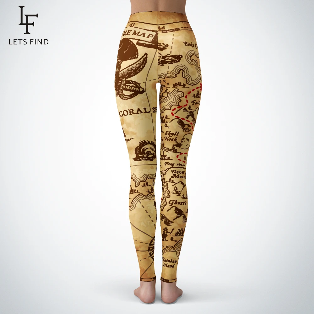 

2019 New Pirate Treasure Leggings Fashion Sexy Leggins High Elasticity and Comfortable Female Pants Plus Size Leggings