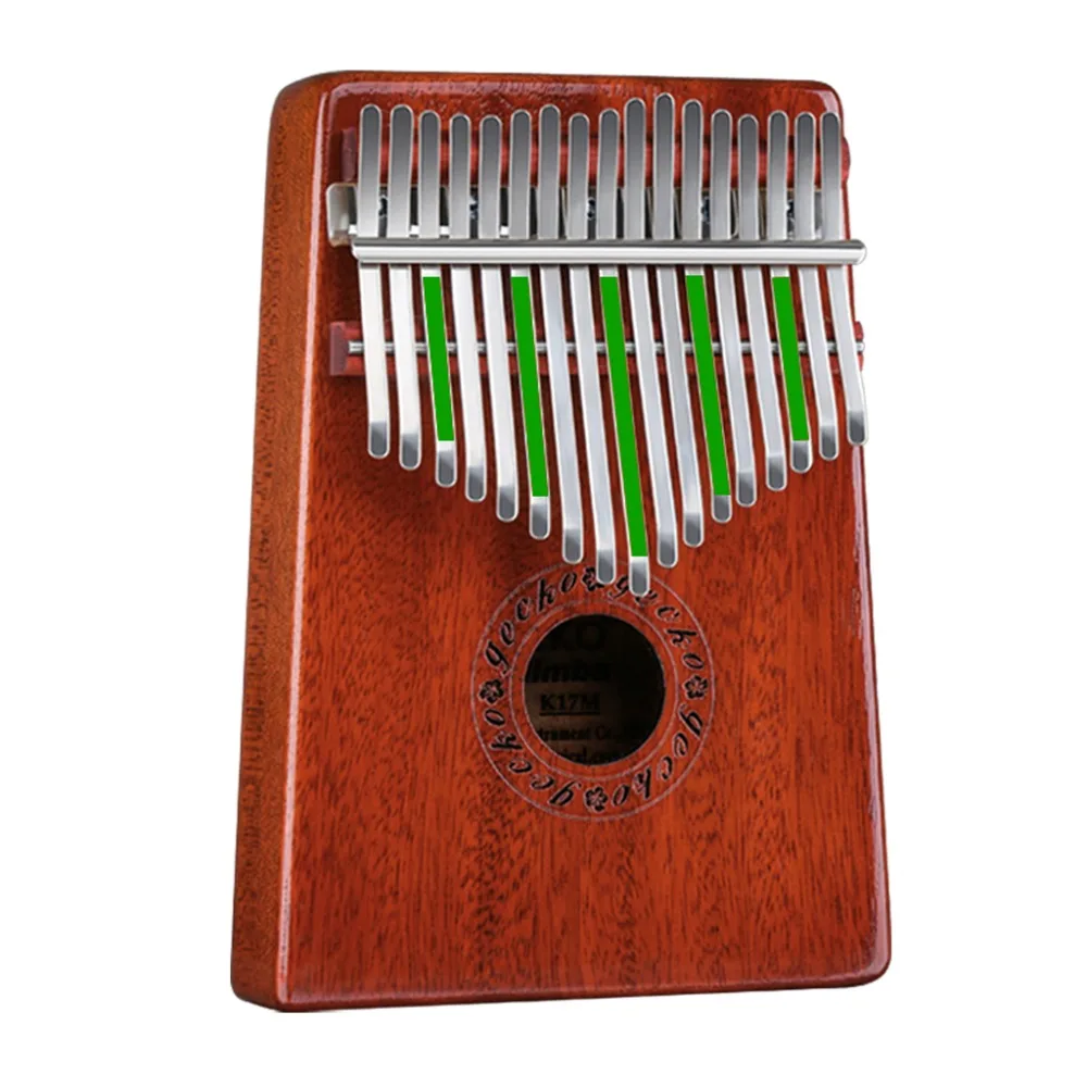 GECKO Kalimba 17 клавиш большой палец фортепиано встроенный EVA высокопроизводительный защитный ящик, тюнинг молоток и обучение инструкции. K17MBR