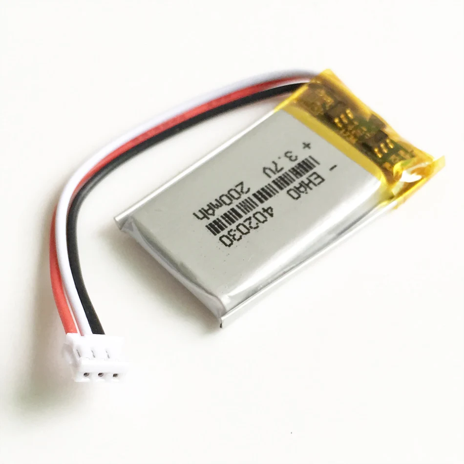 Литий полимерный аккумулятор 3 7 В 200 мА · ч 402030 JST 1 5 мм 3pin CE FCC ROHS MSDS сертификат