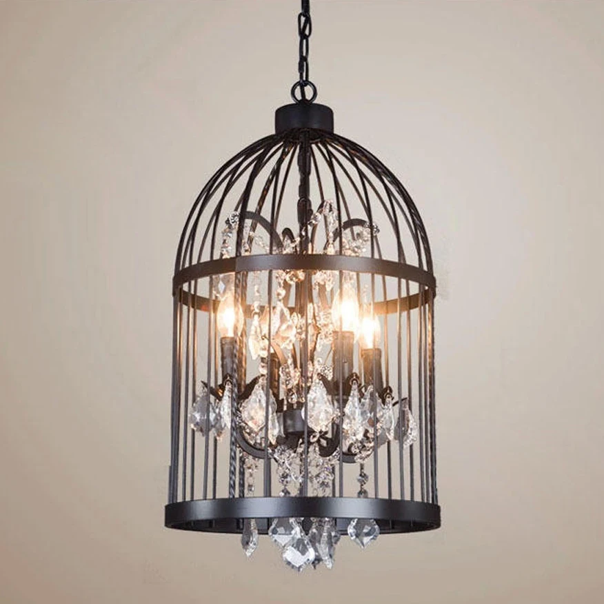 Лофт американский Ретро промышленный Хрустальный фонарь Ресторан гостиная кафе