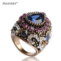 royal turkish rings blue jewelry anillo turco anies accessories exquisite crown ring classic style resin joyas women bijoux