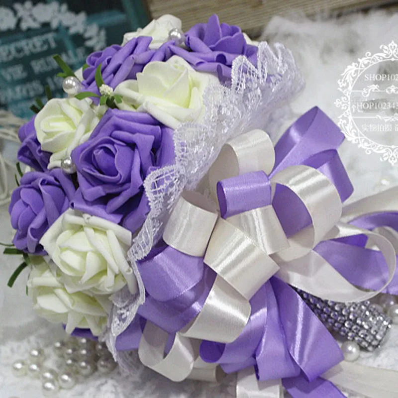wedding bouquet buque de noiva bridal Handmade Ribbon Flower Bouquets Bridal Bouquet Ivory Boque Accept | Свадьбы и торжества