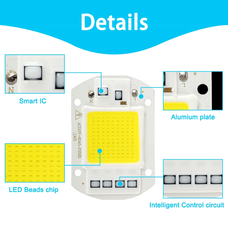 110 В 127 COB Чип лампы 20 Вт 30 50 светодиодный удара чип Вход smart ic драйвер подходит для