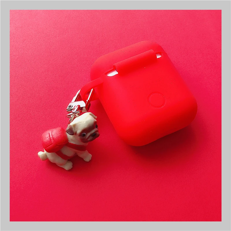 Милые собаки беспроводной Bluetooth наушники чехол для Apple AirPods силиконовые зарядки наушники чехол s с брелоком
