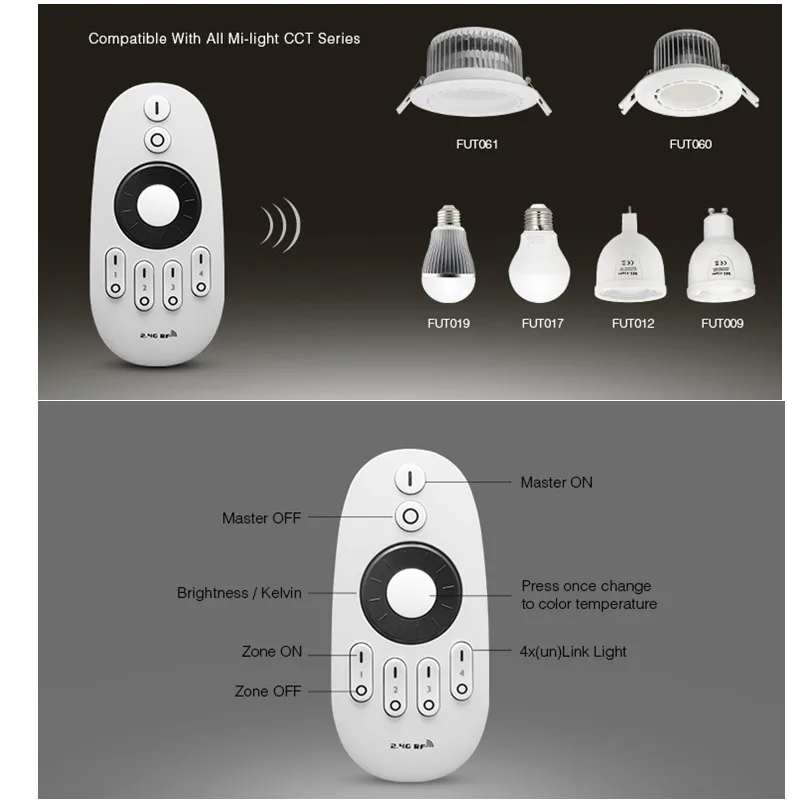 New Original Mi Light RF Rotating Wheel DIM Remote Control Wireless Transmission Dimmable With All Mi-Light CCT Bulb/LED Strip images - 6