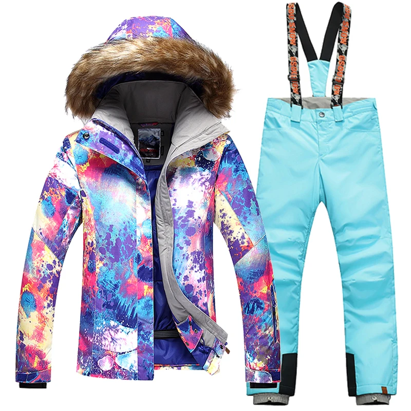 New FREE SHIPPING Gsou Snow Women winter clothing skiing jacket+pant snow suit -20-30 DEGREE woman ski size XS-L | Спорт и