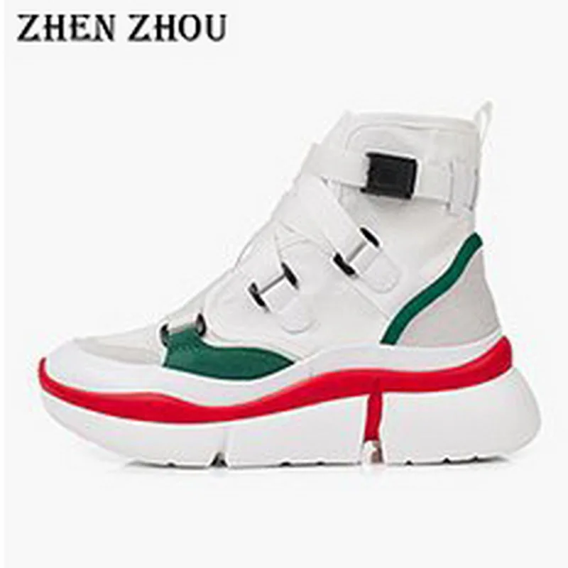 Кроссовки для папы разноцветные кроссовки на платформе без шнуровки с высоким