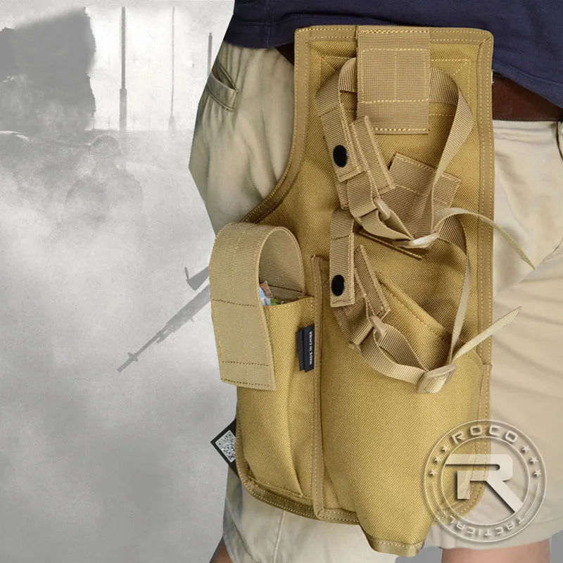 ROCOTACTICAL военный Molle ручной пистолет кобура MP7 Военная ножная КАПЛЕВИДНАЯ кобура с запасным подсумок Боевая ножная КАПЛЕВИДНАЯ сумка