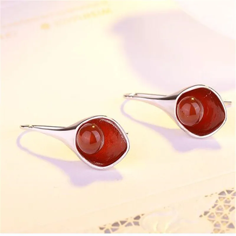 LULU-PIG 925 sterlingAgate серьги женские японские и корейские длинные серьги EH255