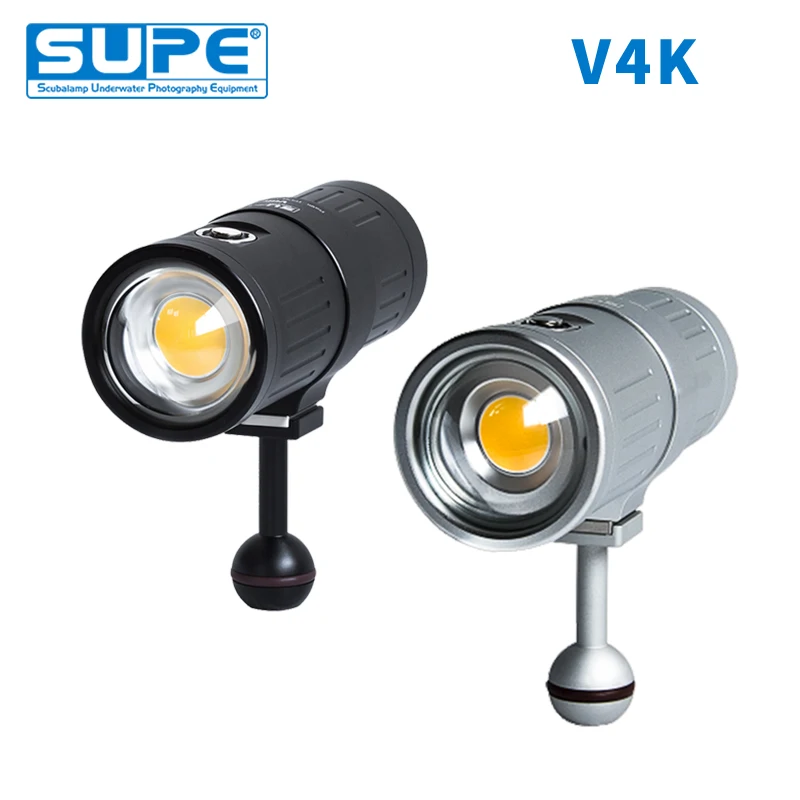 SUPE Scubalamp V4K 7600 люмен подводный фото видео свет подводный фонарик поиск угол луча 120 Высокий Средний со ступенчатым затемнением