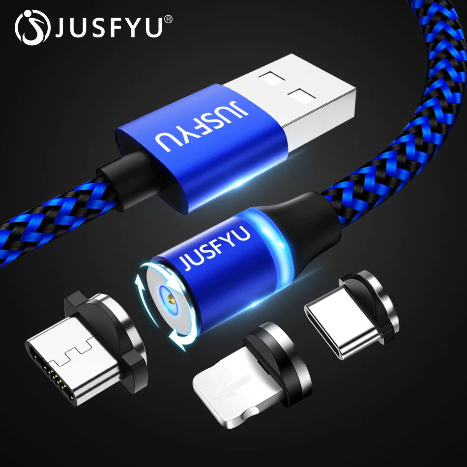 360 СВЕТОДИОДНЫЙ Магнитный зарядный кабель для передачи данных iPhone XR XS MAX X 8 7 6 Plus