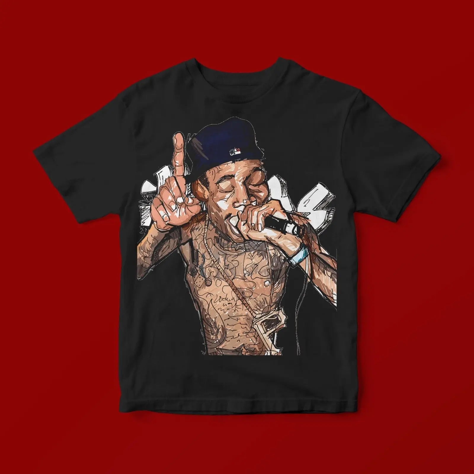 WIZ KHALIFA/футболка с татуировками унисекс уличная одежда Забавный принт хип-топ