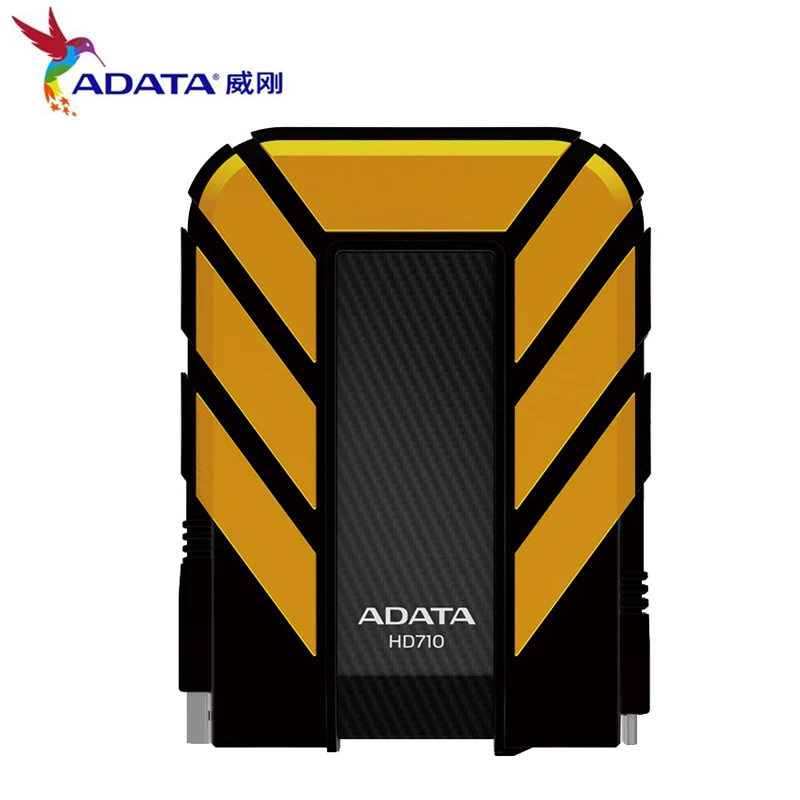 AData внешний HDD 1 ТБ 2 ТБ HD710 Pro USB3.1 2,5-дюймовый портативный жесткий диск военный Стандартный ударопрочный IEC пылезащитный - Цвет: YELLOW