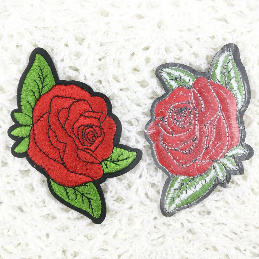 Патчи с красными цветами розы на выбор 2 цвета патчи вышивкой утюгом для одежды