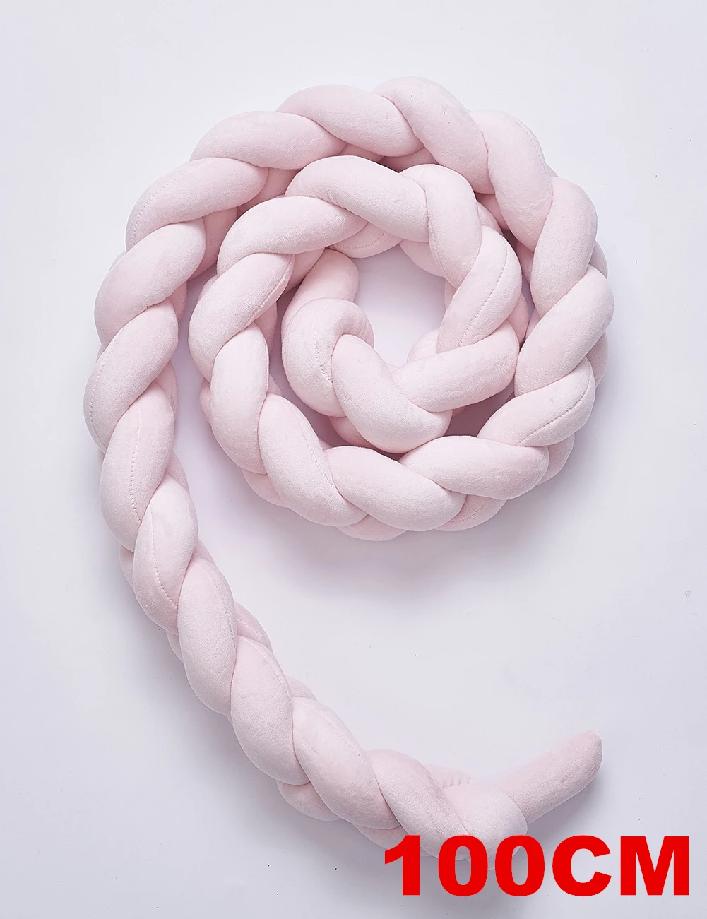 1M pink 1 шт., 1 м/2 м, детский бампер ручной работы с узелком для новорожденной кровати, длинная плетеная Подушка, детская кровать, бампер с узелком, детская кроватка, декор для детской комнаты - Цвет: 1M pink