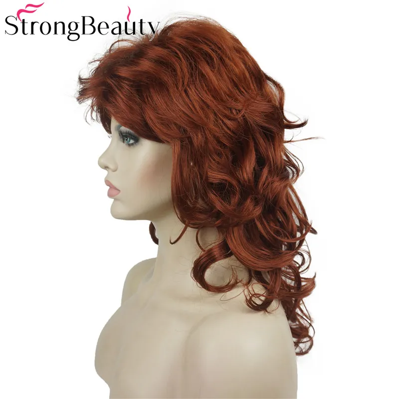 StrongBeauty длинные вьющиеся бордовые парики женские синтетические светлые волосы